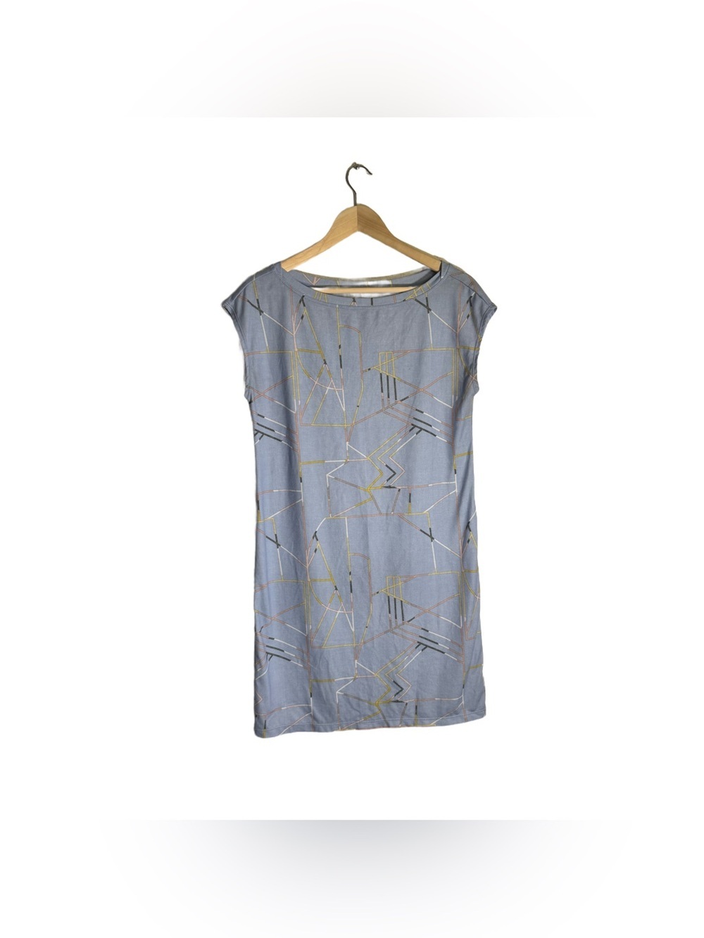 Prana Sanna Dress Women's Small Sleeveless Shift Blue Geometric Beach Travel - Picture 2 of 6